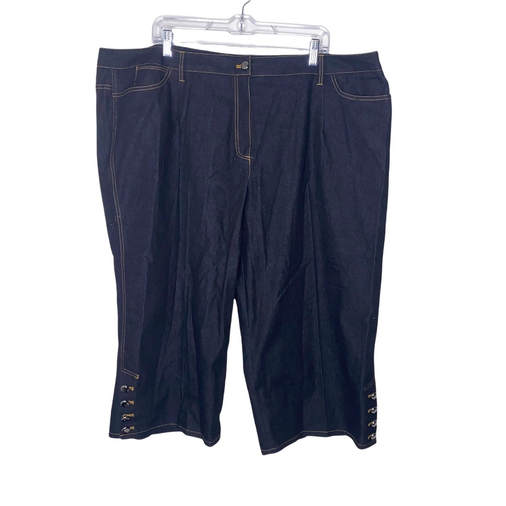 NWT New Directions Black Denim Capri Jeans 24W Plus